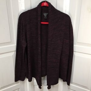 Ann Taylor Factory Merlot w/ Black Open Cardigan Sweater